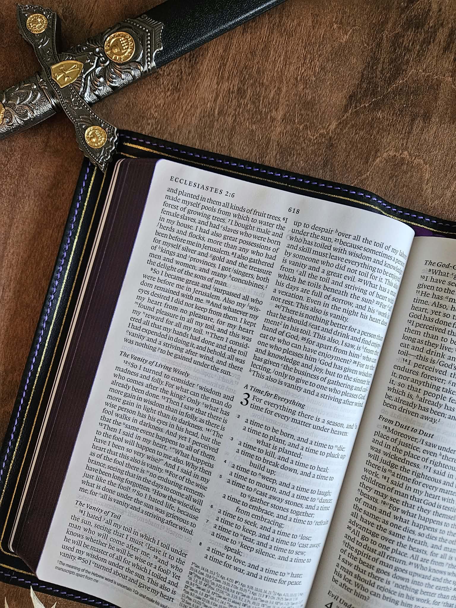 ESV Creeds and Confession Bible Rebind - Black Pebbled Badalassi view 4