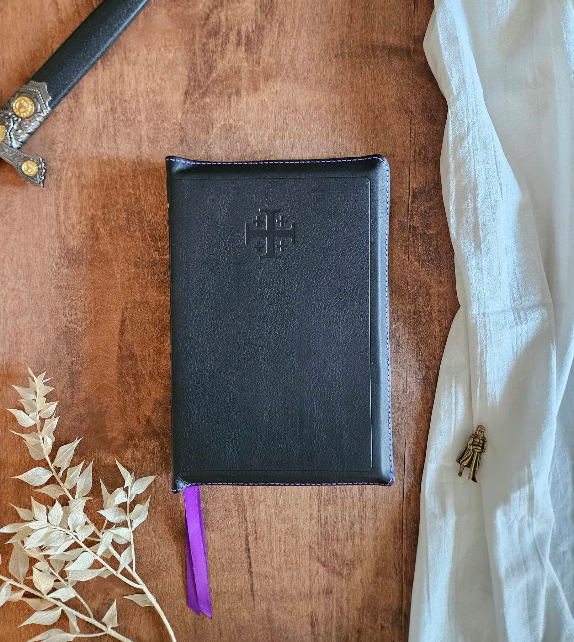 ESV Creeds and Confession Bible Rebind - Black Pebbled Badalassi view 5