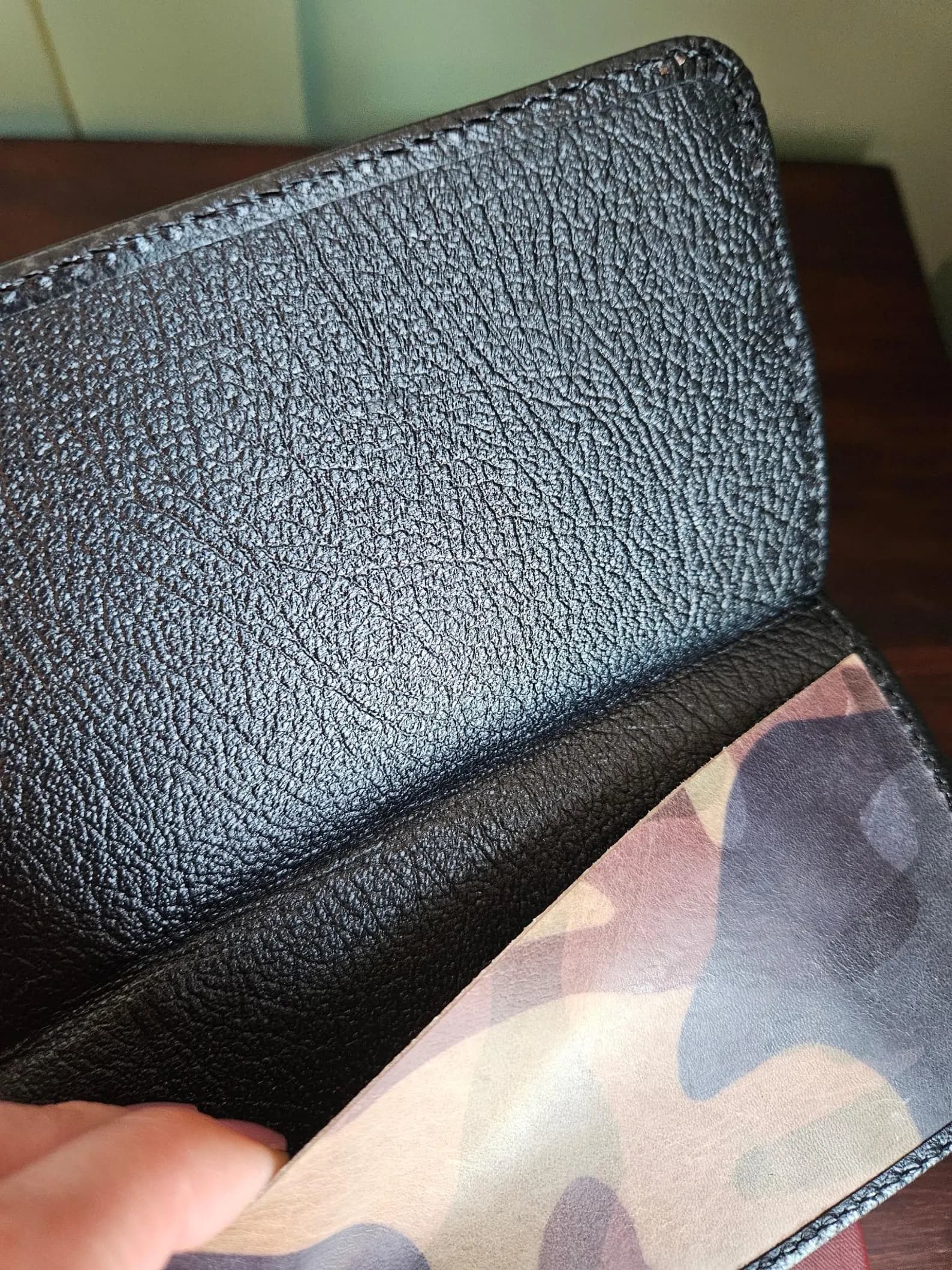 Handmade Black Leather Checkbook Holder view 5