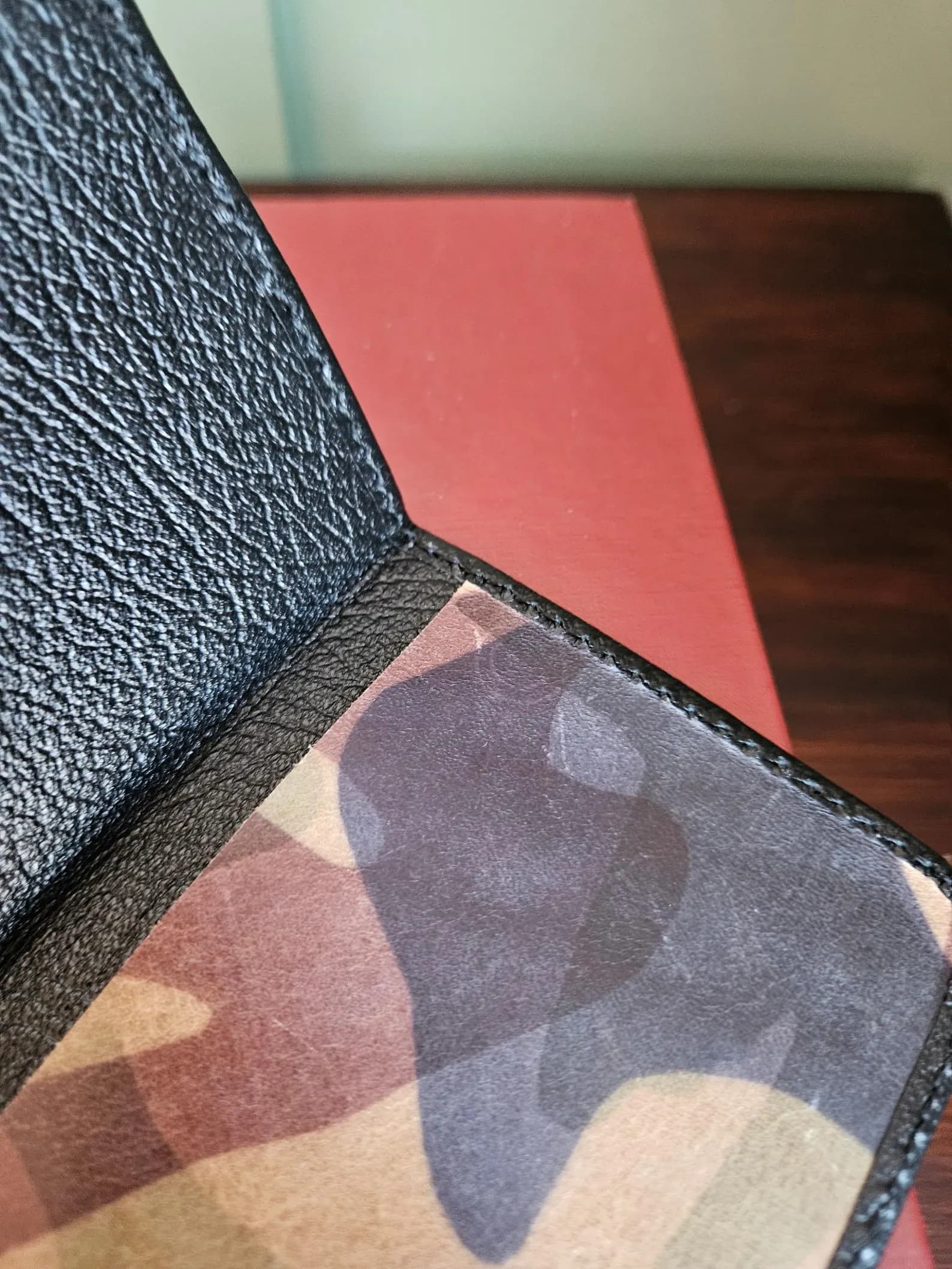 Handmade Black Leather Checkbook Holder view 7