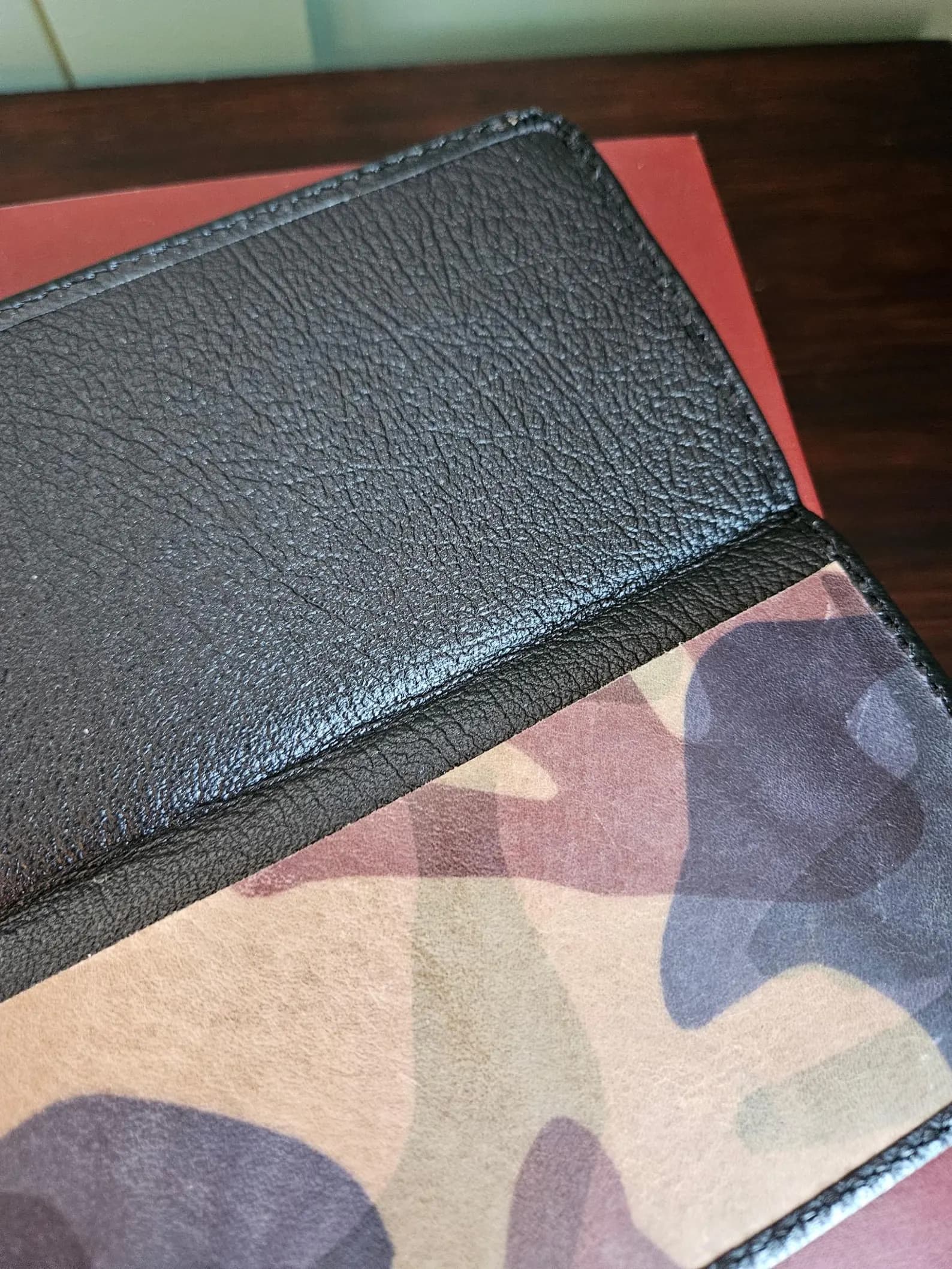 Handmade Black Leather Checkbook Holder view 6