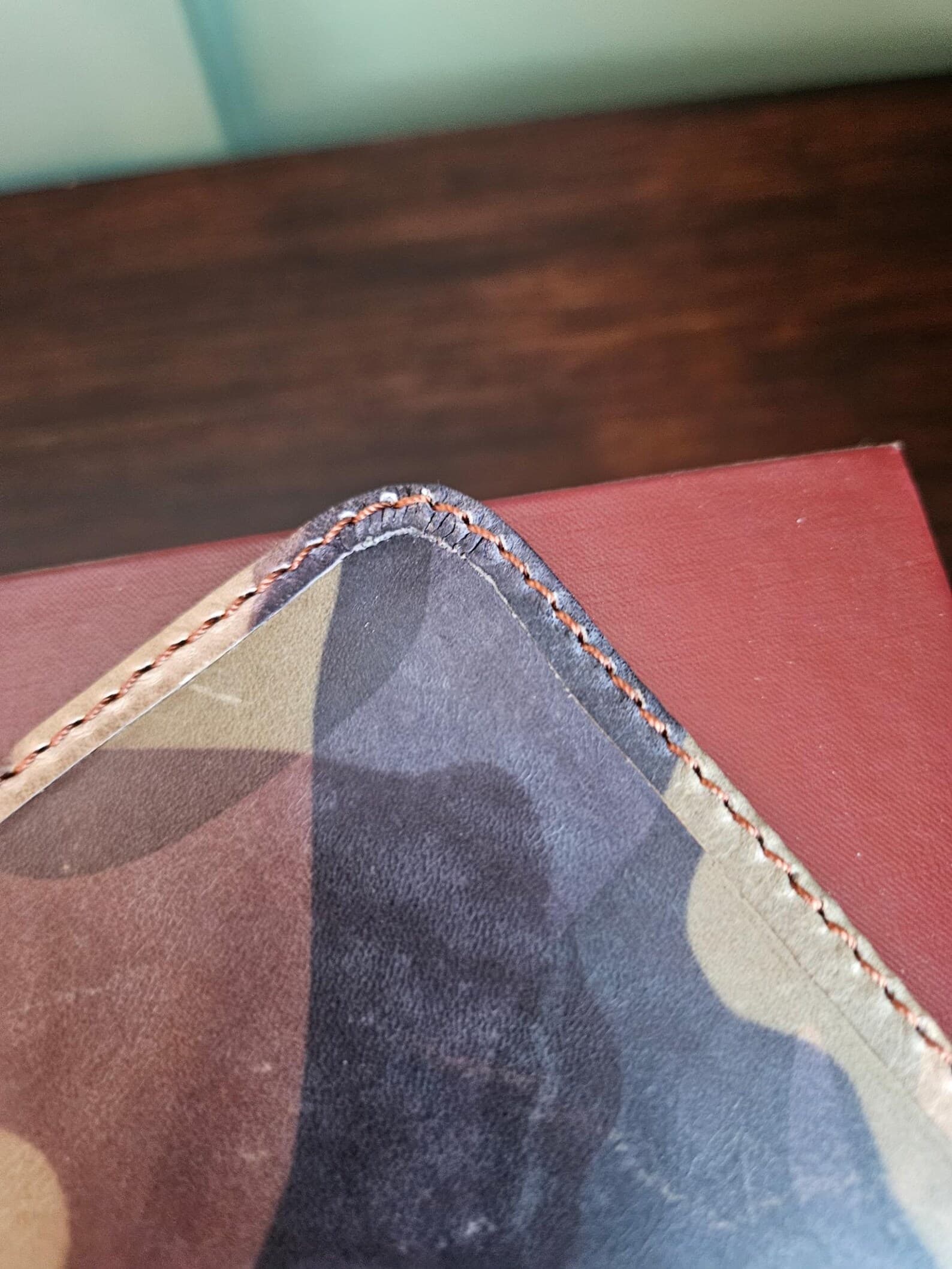 Handmade Camouflage Leather Checkbook Holder view 7