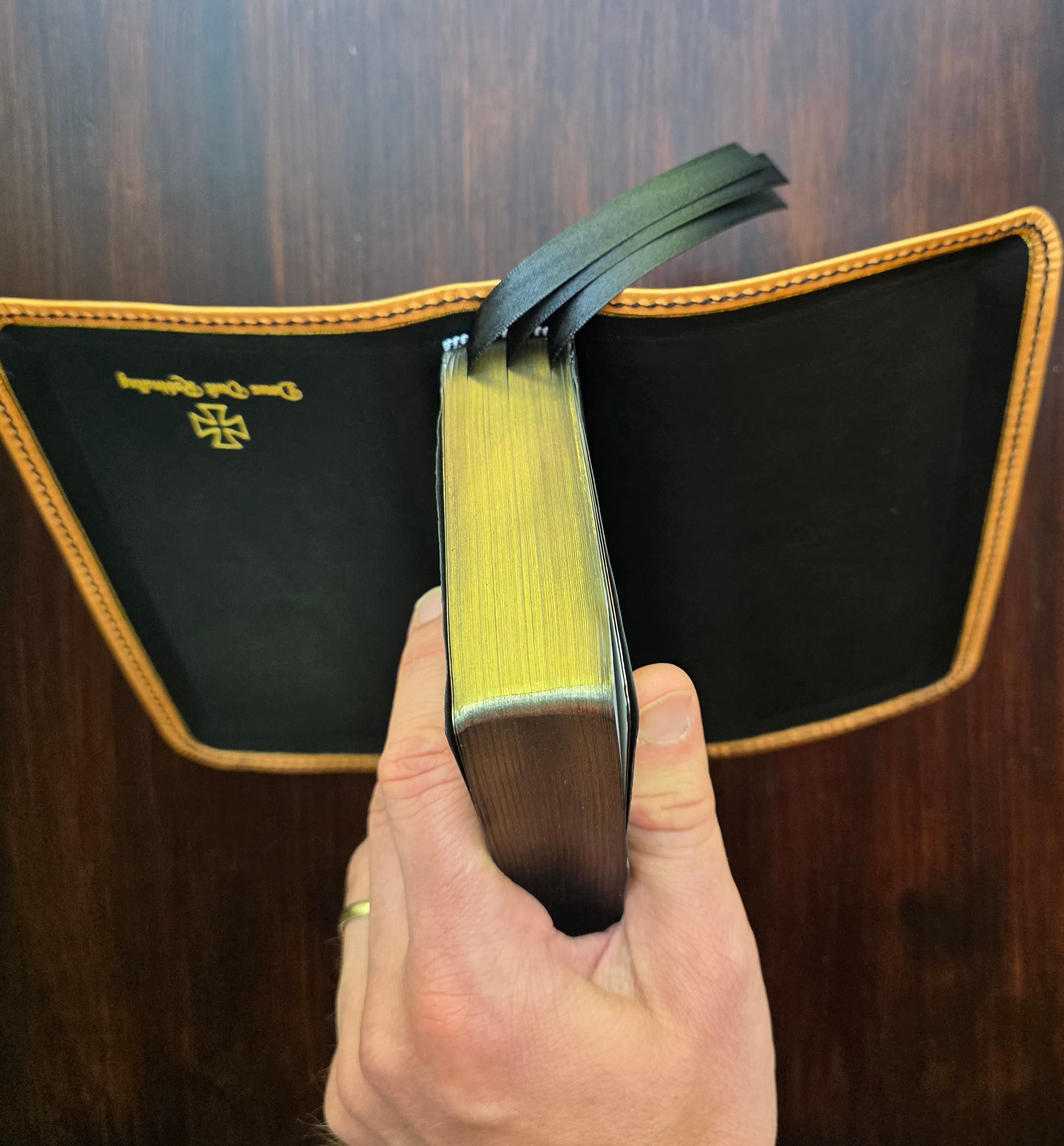 KJV, Compact, Maclaren Edition- Badalassi Pebbled- Bone view 3