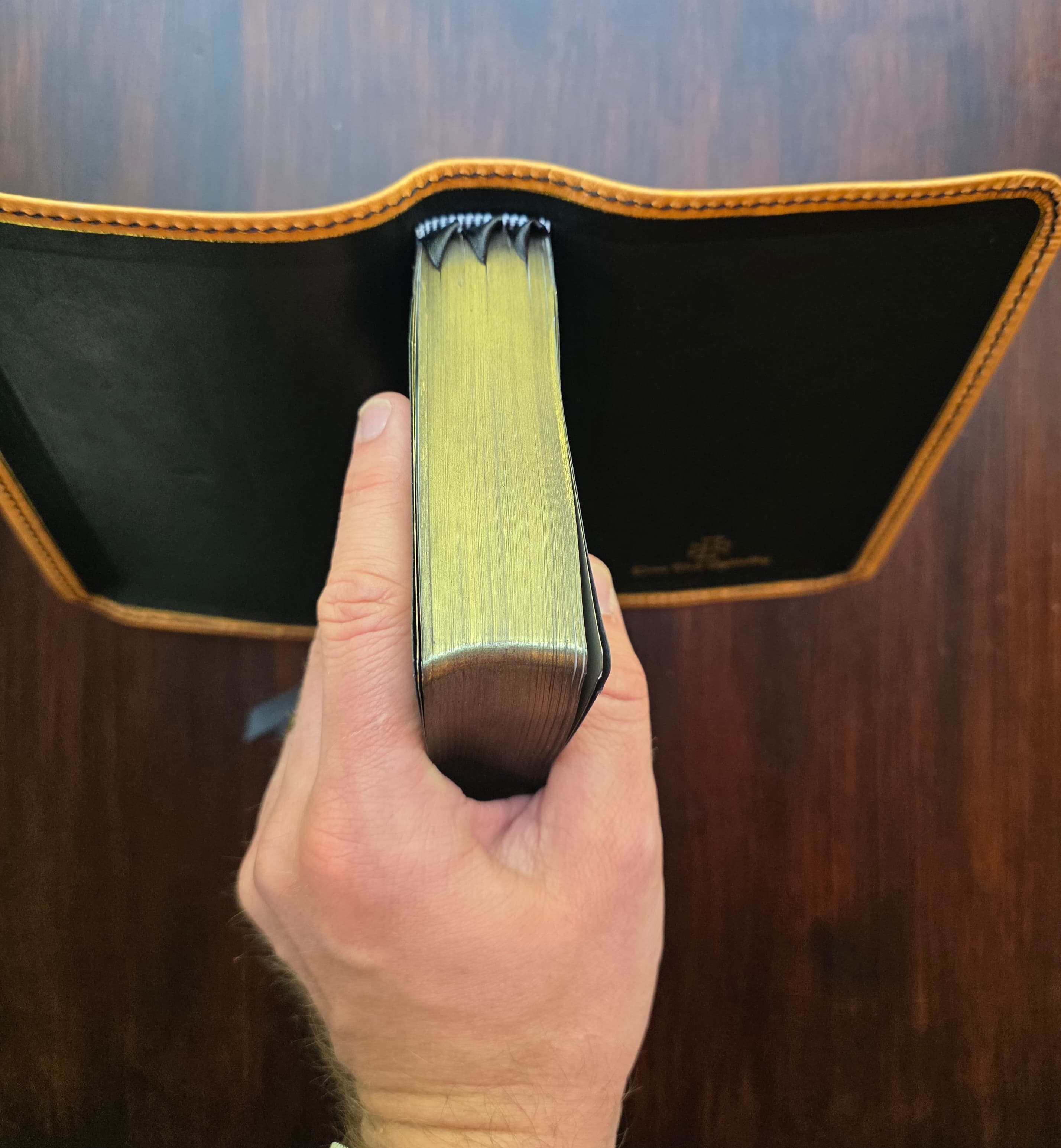 KJV, Compact, Maclaren Edition- Badalassi Pebbled- Bone view 4