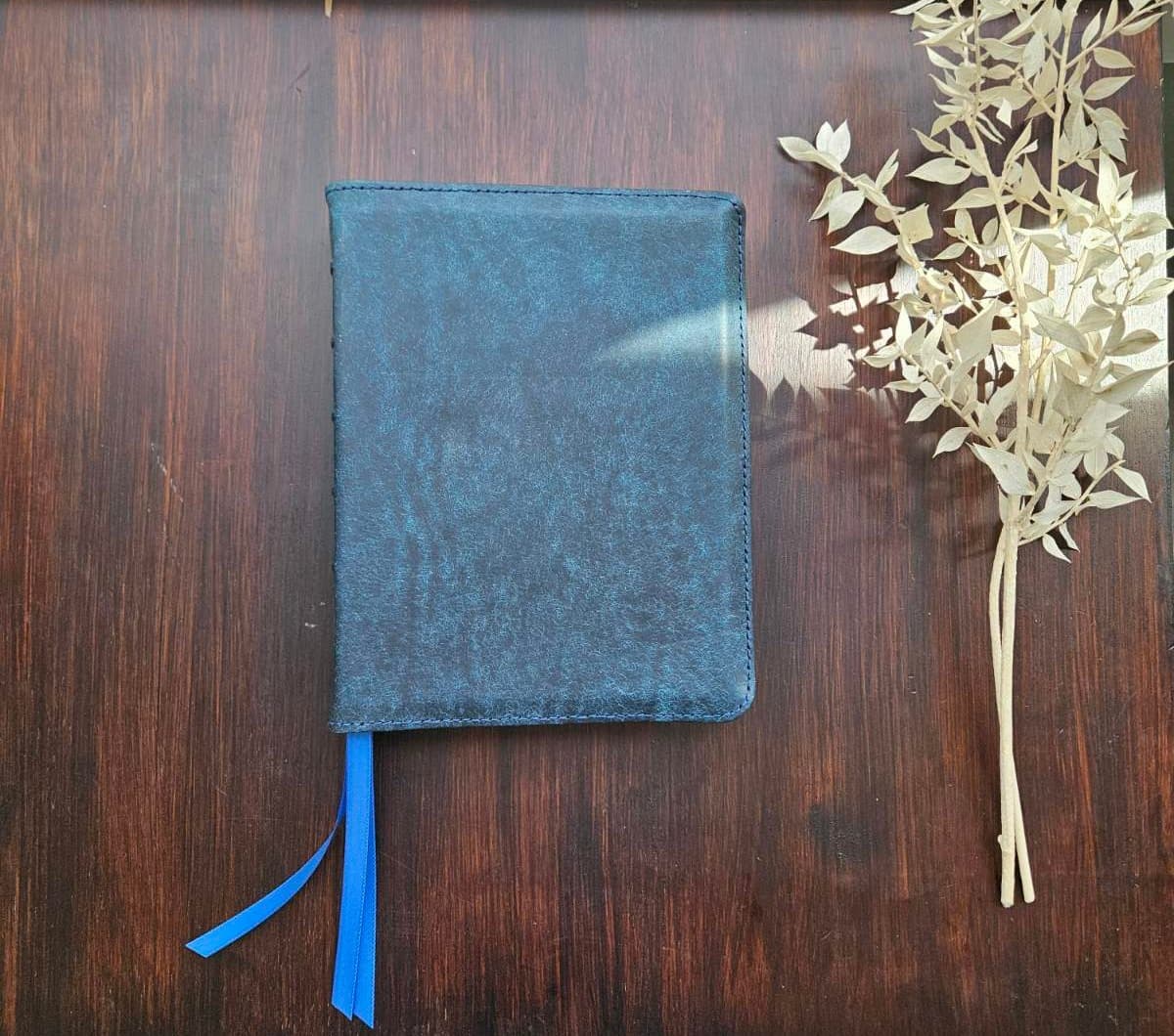 Thomas Nelson- NKJV Journal the word Reference Bible - Pueblo Sapphire view 1