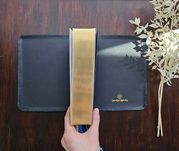 Thomas Nelson- NKJV Journal the word Reference Bible - Pueblo Sapphire view 2